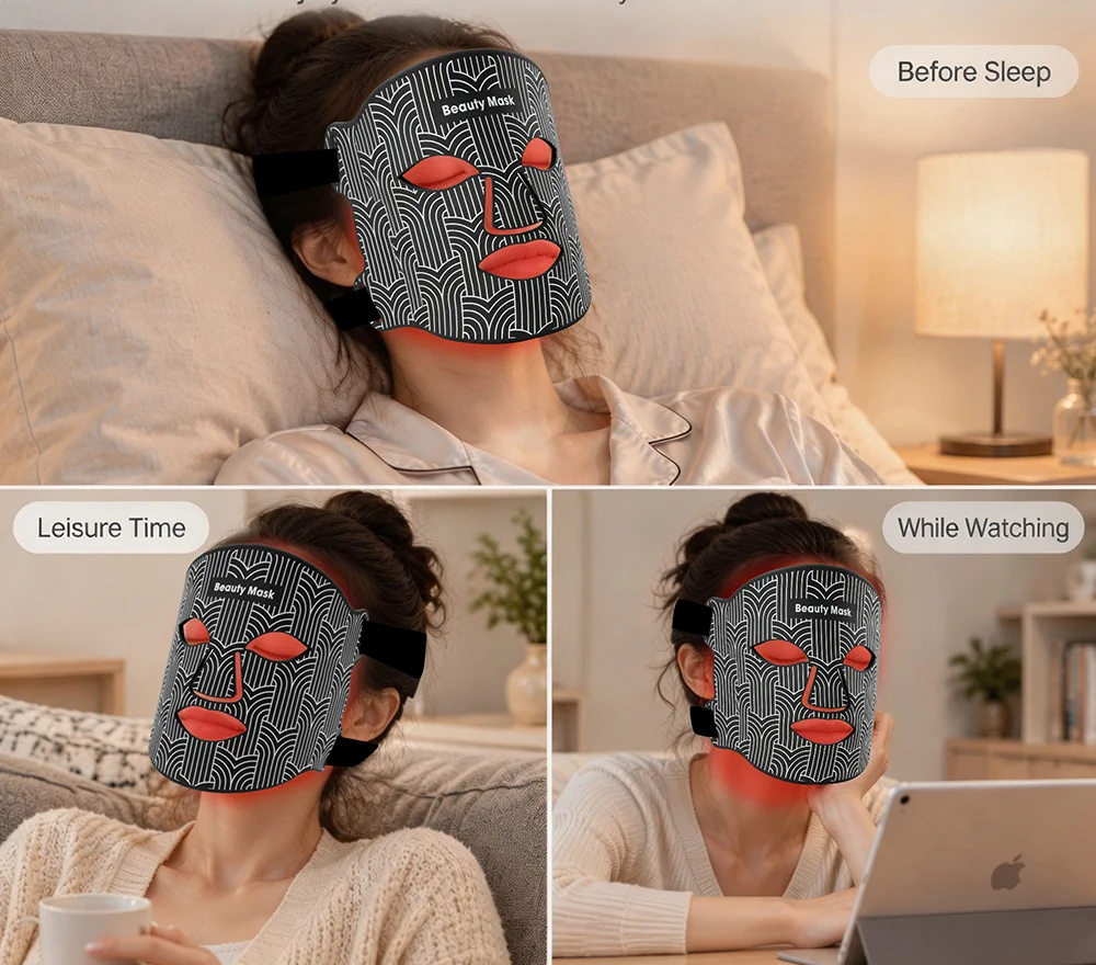 Flexible LED mask presented for a home beauty routine