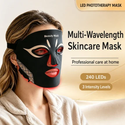 M01 LED phototherapy mask with 240 LEDs and three intensity levels