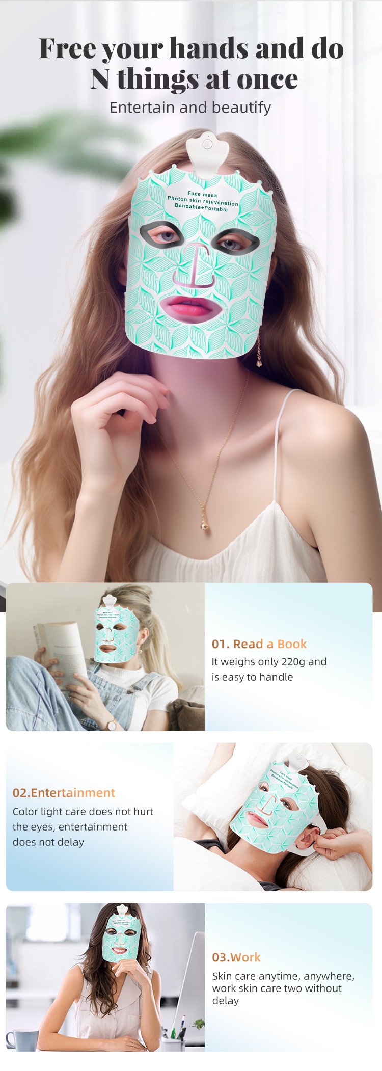 Crown Petal LED Face Mask detail page 7