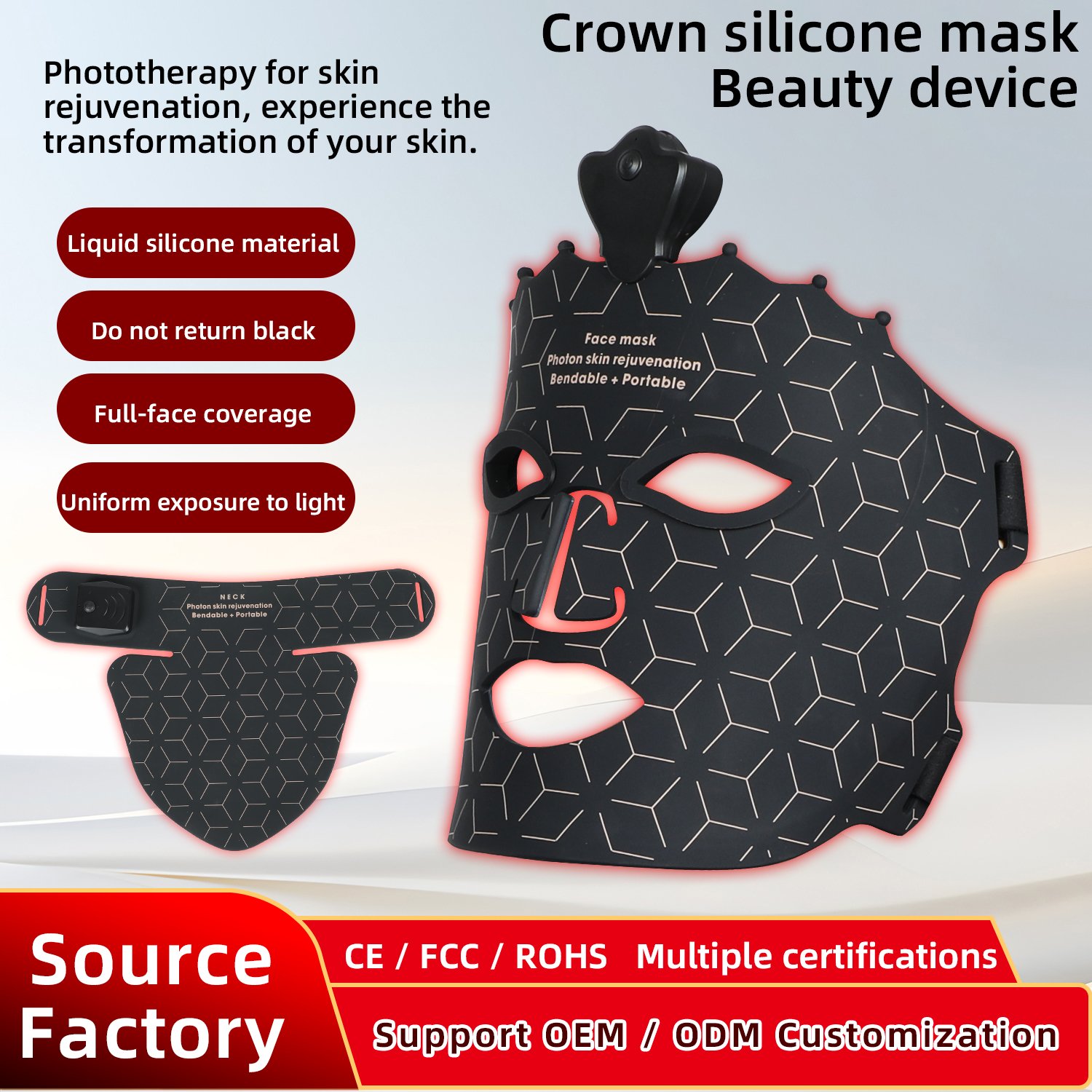 QZ027 Crown LED Face & Neck Therapy Set