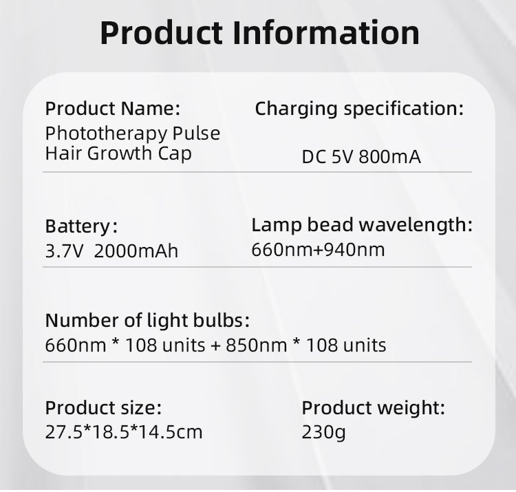 Wearable Red Light Hair Care Cap detail page 10