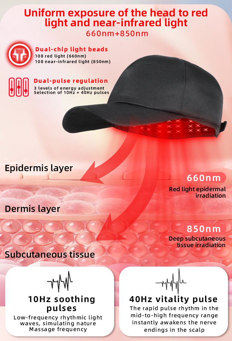 Wearable Red Light Hair Care Cap detail page 5