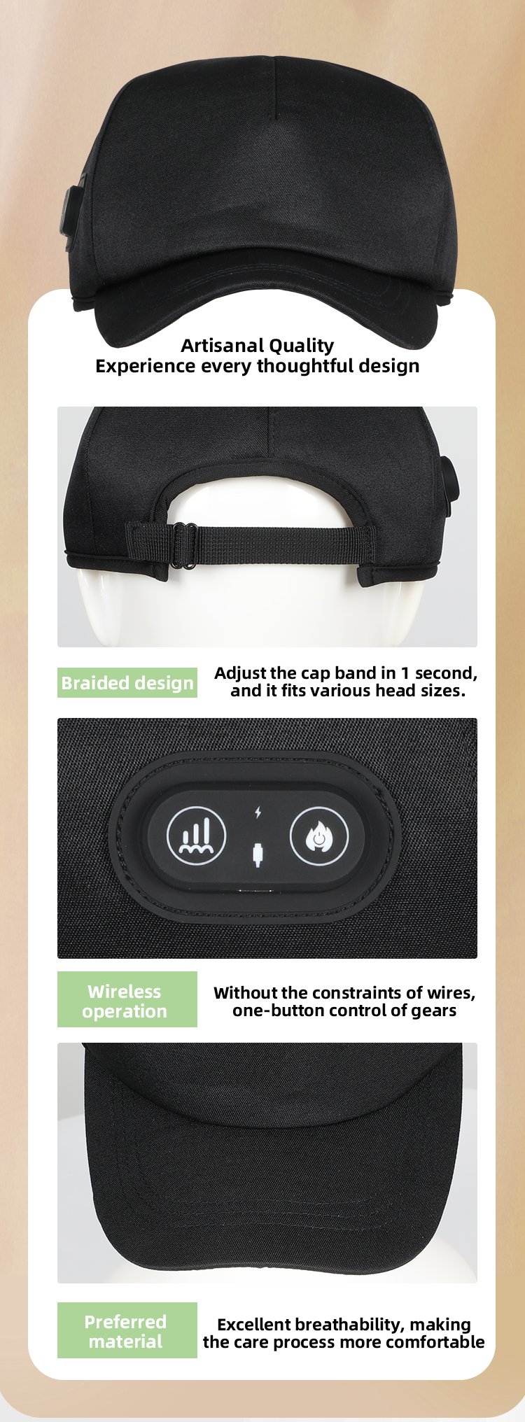 Wearable Red Light Hair Care Cap detail page 7