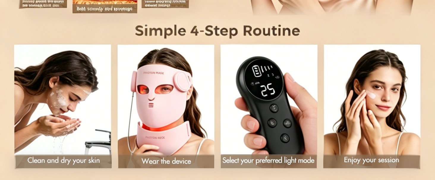 4D Pink LED Face Mask detail page 4