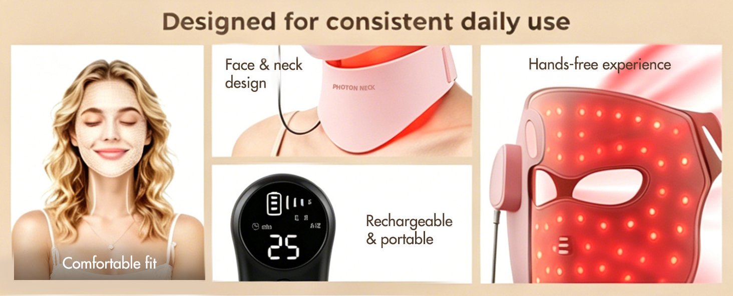 4D Pink LED Face Mask detail page 5