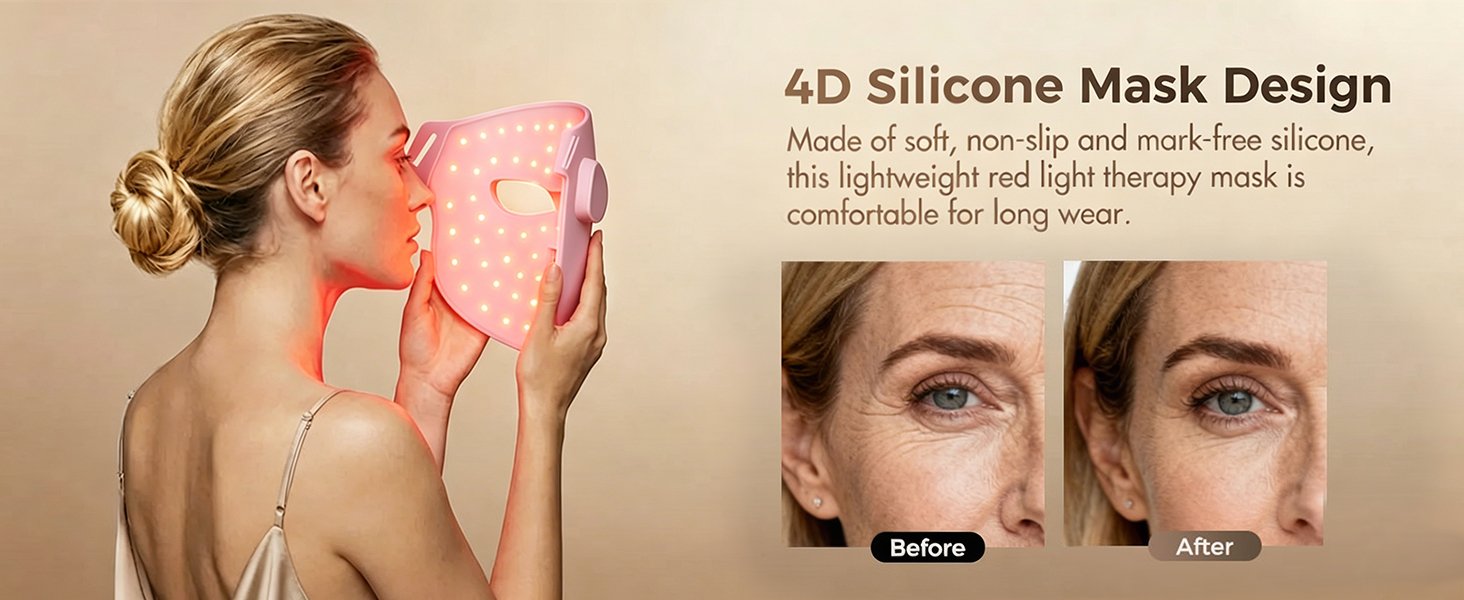 4D Pink LED Face Mask detail page 6