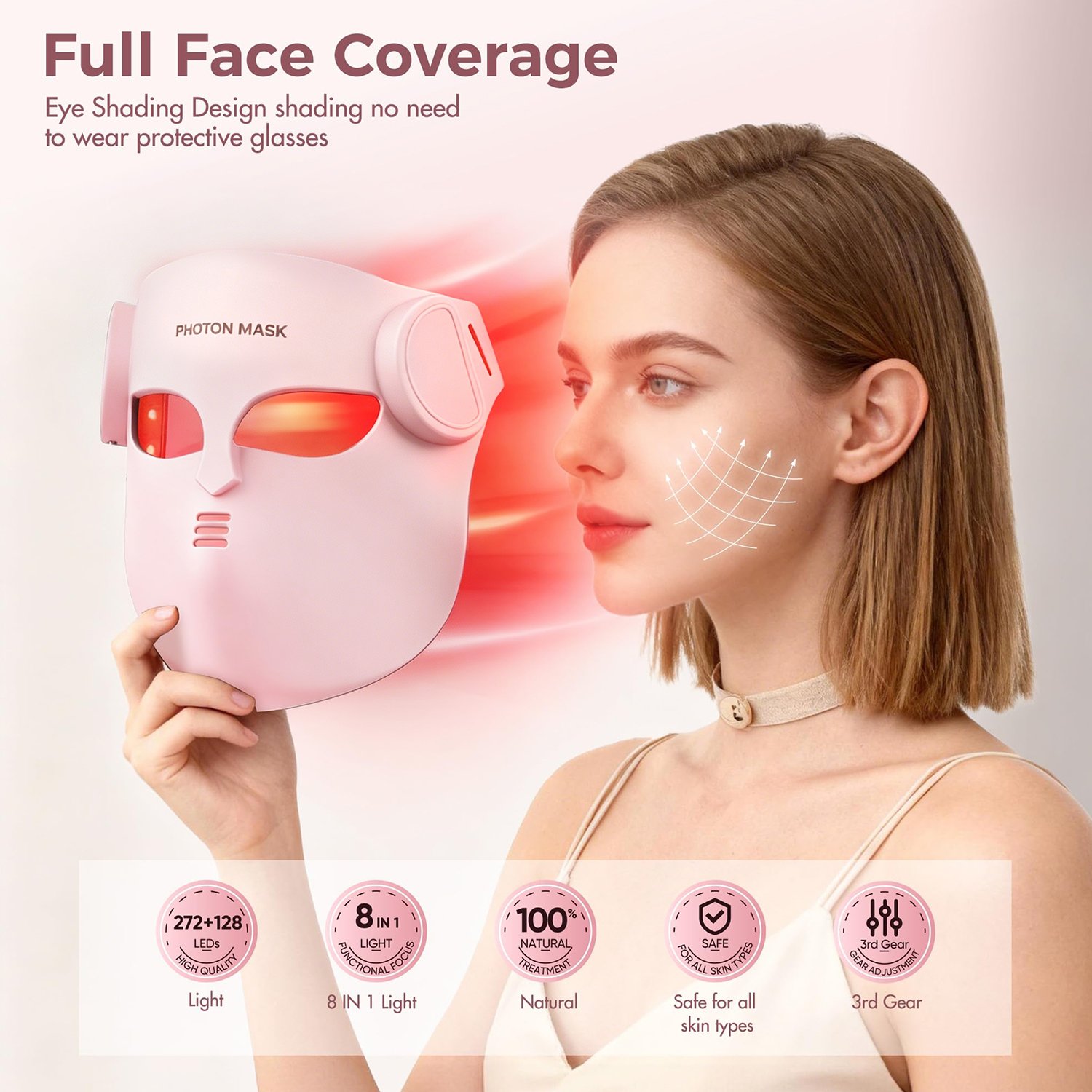 QZ049 4D Pink LED Face Mask