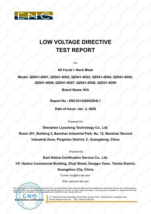 4D Face Mask - LVD Test Report document preview