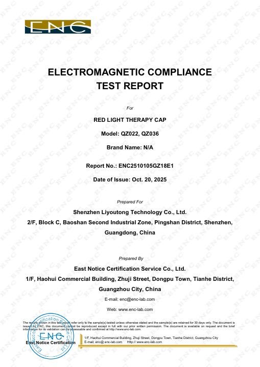 Plug-In Hair Care Cap - EMC Test Report document preview