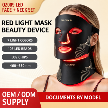 QZ009 spiral-pattern face and neck light therapy set in use